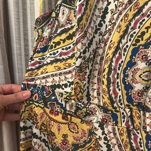 Elegant Paisley Maxi Dress - Yellow and Black